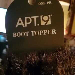 Apt. 9 Black Boot Topper Faux Fur  Brand New With Tags